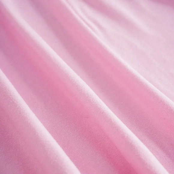 Pink Casual Women's Solid Color Pleated And 3D Flower Decorated Strapless Dress - Picture 3 of 6